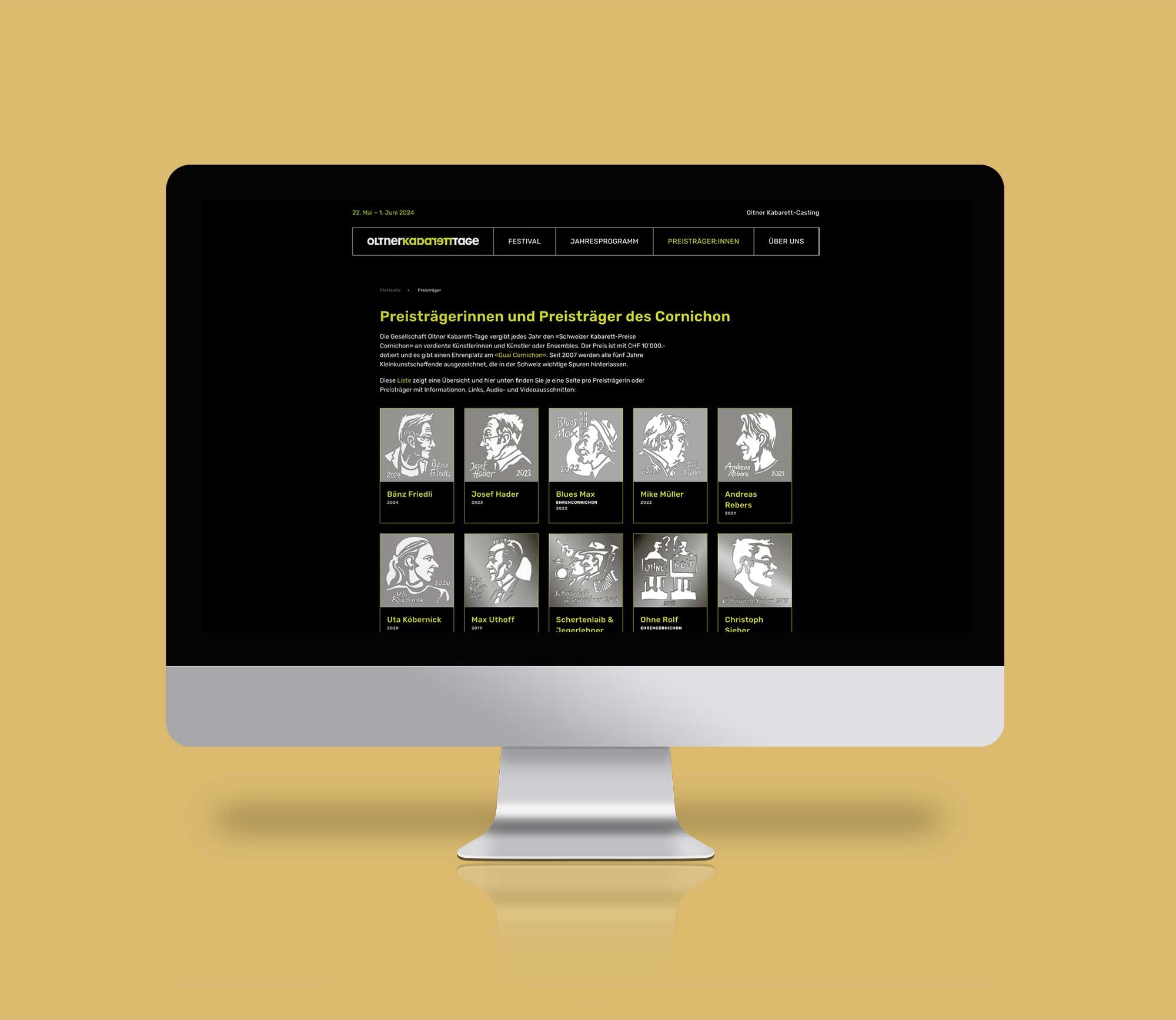 Website Kabarett iMac