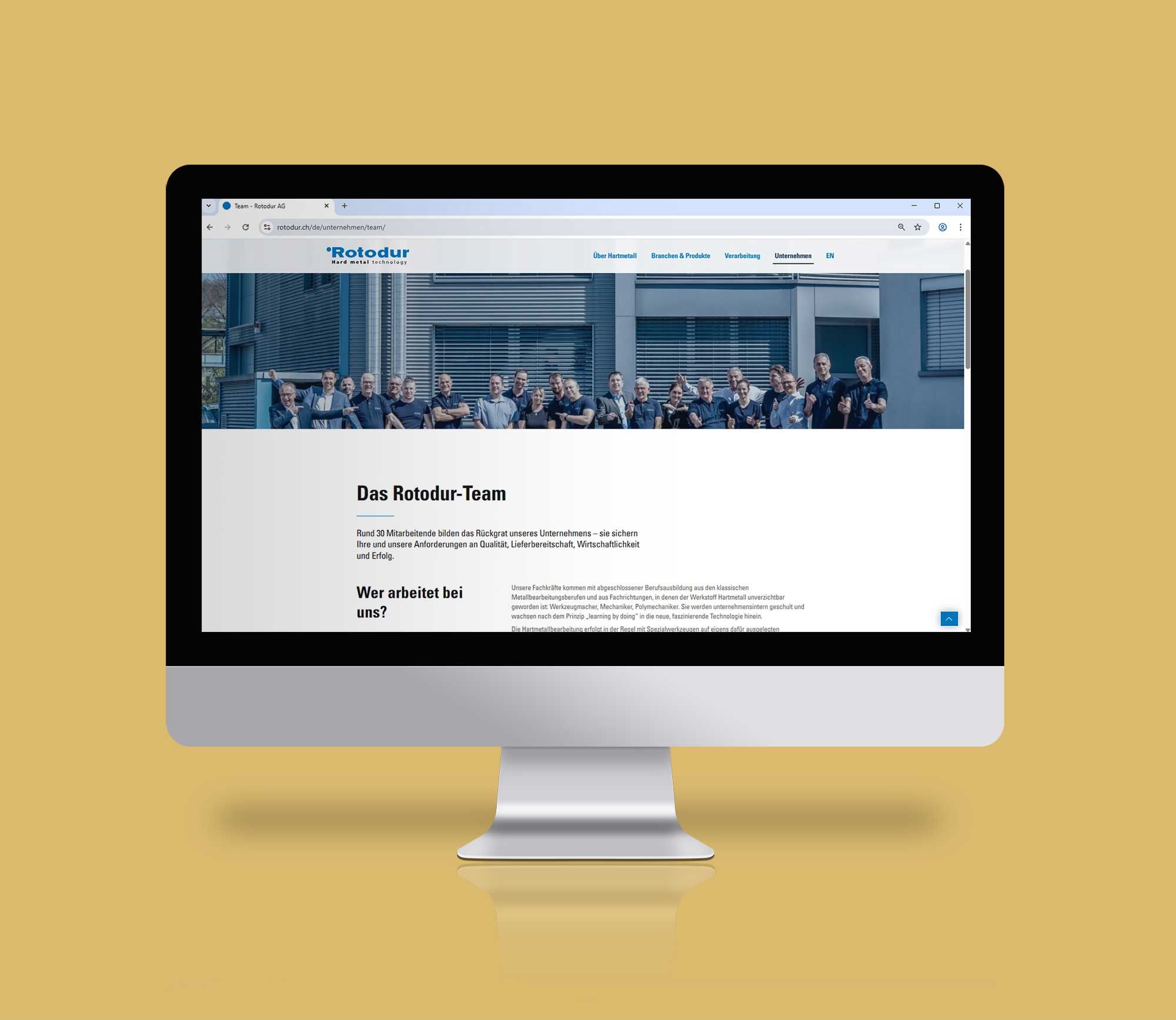 Rotodur Website iMac