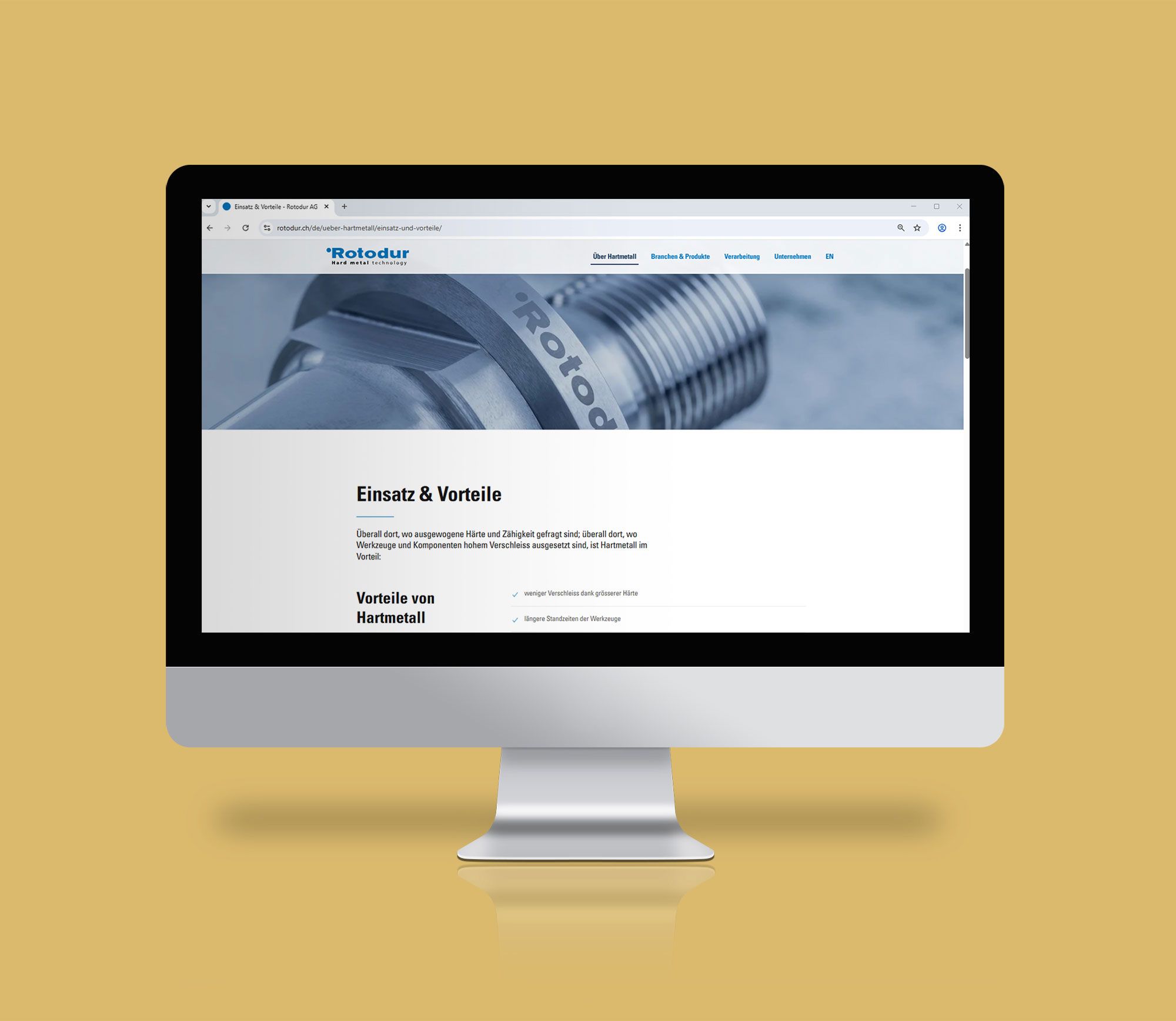 Rotodur Website iMac