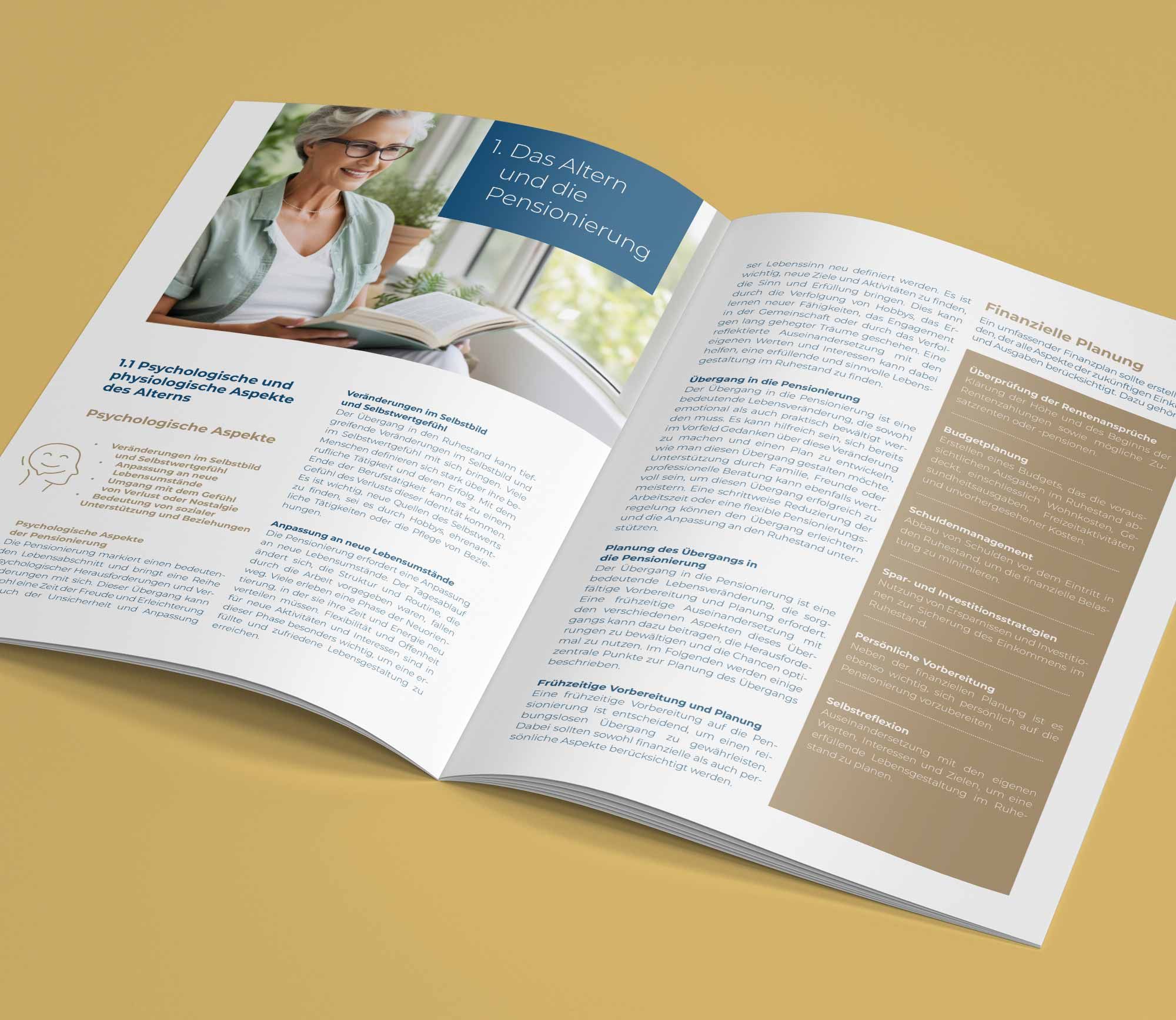 Eine Doppelseite geöffnet des Schulungsdossiers