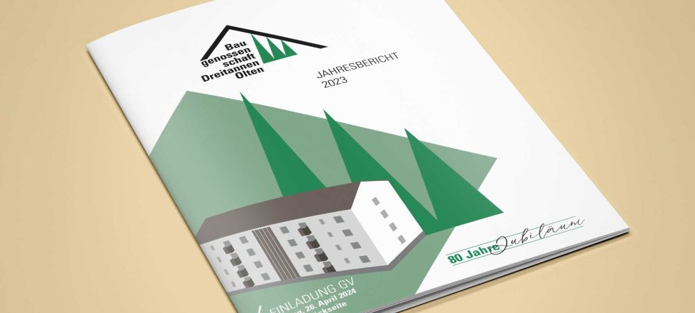 Titelseite des Jahresberichtes der Baugenossenschaft Dreitannen